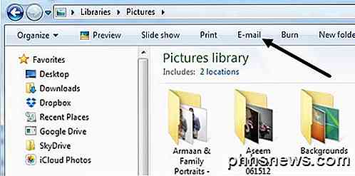 Slik endrer du størrelsen på store bilder for e-post i Windows 7/8 / 8.1