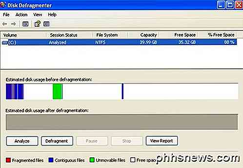 Defragmentuojamas standusis diskas "Windows XP / 7/8"