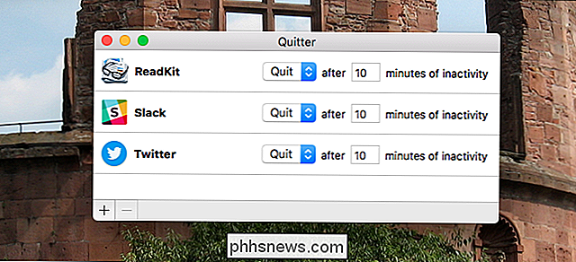 Automatisk lukke (eller skjul) Idle-applikasjoner på Mac-en din med Quitter