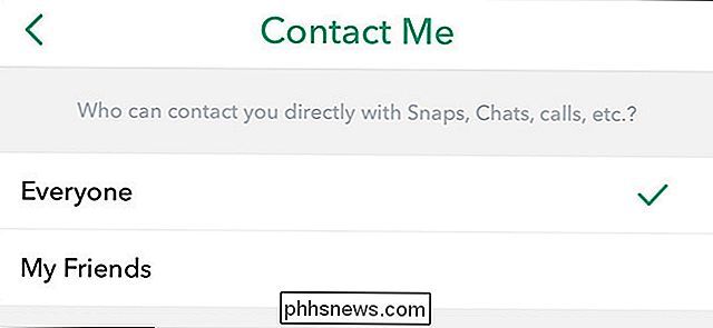 Slik tillater bare venner å kontakte deg i Snapchat