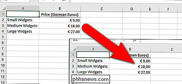 Slik endrer du Excel's decimal separatorer fra perioder til kommas