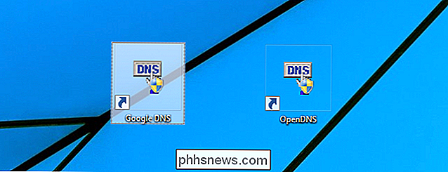 Slik lager du en snarvei for å endre DNS-serveren din i Windows
