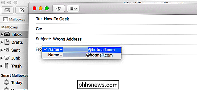 Slik reparerer du Apple Mail, sender e-post fra feil e-postadresse på din Mac