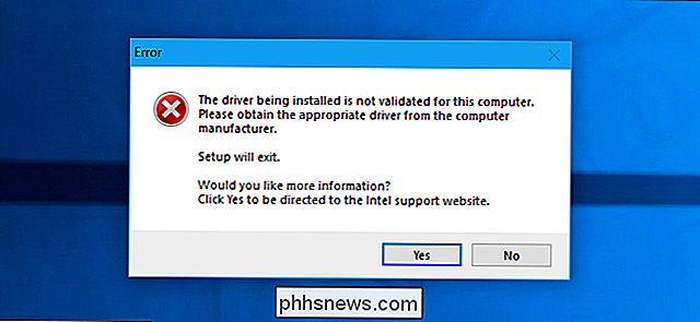 Slik klarer du at driveren som er installert, ikke er validert for denne datamaskinen på Intel-datamaskiner