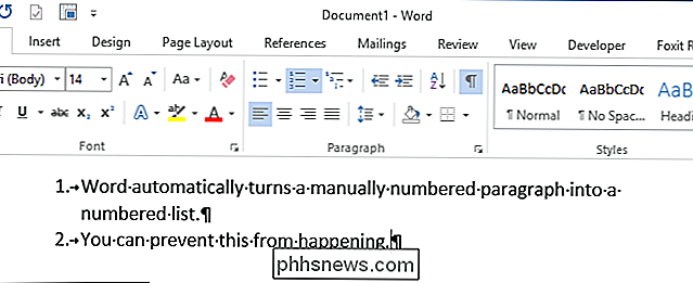 Kaip išjungti automatinius numeruotus ir pažymėtus sąrašus programoje Microsoft Word