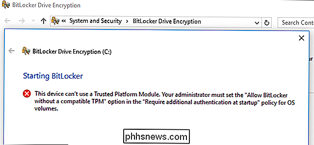 Slik bruker du BitLocker uten en pålitelig plattformmodul (TPM)