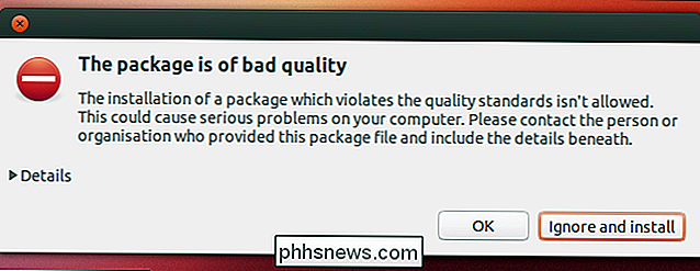 Hva er denne pakken av dårlig kvalitet? Betyr på Ubuntu?