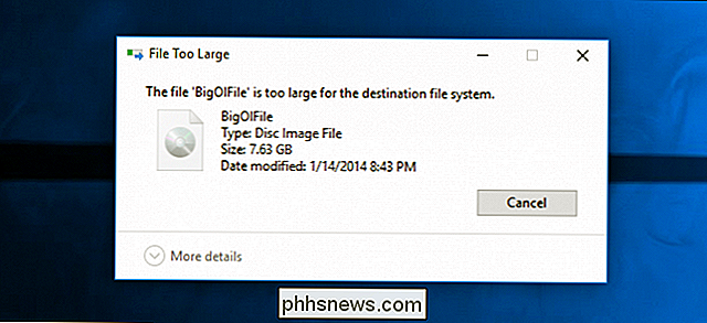 Por que não posso copiar arquivos grandes para meu pendrive de alta capacidade?