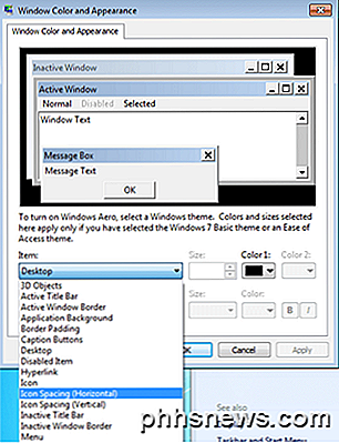 Pakeiskite darbalaukio piktogramos tarpą "Windows 10"