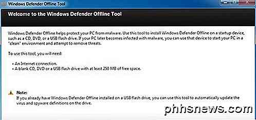 Gebruik Windows Defender Offline Tool om een ​​geïnfecteerde pc te repareren