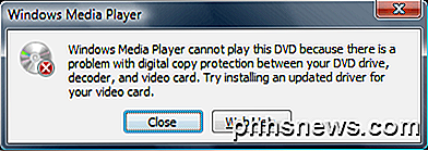 Come riparare Window Media Player non può riprodurre questo messaggio di errore DVD