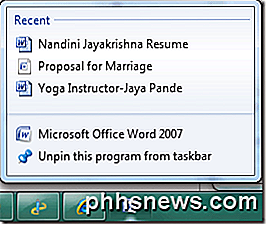 Slet eller slet Hoppeliste Nylige emner i Windows 7, 8 & 10