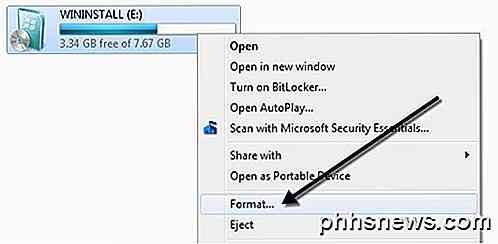 Hoe USB-stick en Memory Stick te formatteren met NTFS