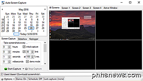 Fånga skärmdumpar vid definierade tidsintervaller automatiskt i Windows