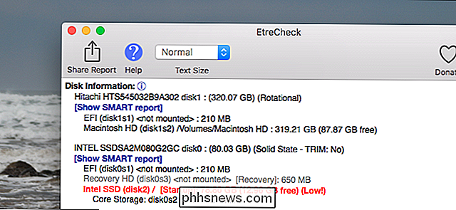 EtreCheck kører 50 diagnostik på en gang for at fastslå, hvad der er forkert med din Mac