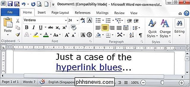 Hvordan returnerer du alle hyperkoblinger i et Microsoft Word-dokument tilbake til deres standardblå stil?