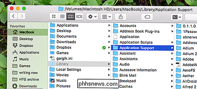 Så här öppnar du Hidden ~ / Library Folder på din Mac
