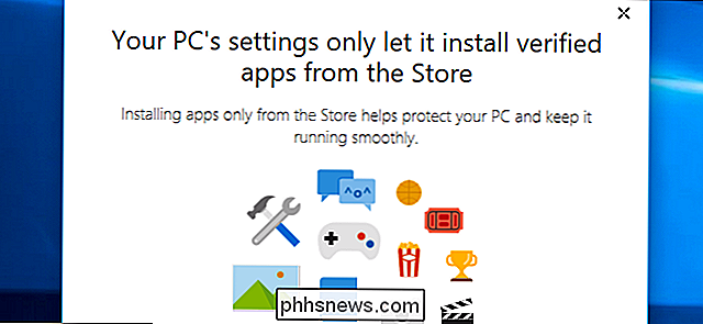 Povolení pouze aplikací ze skladu v systému Windows 10 (a aplikací na liště pro běžné soubory)