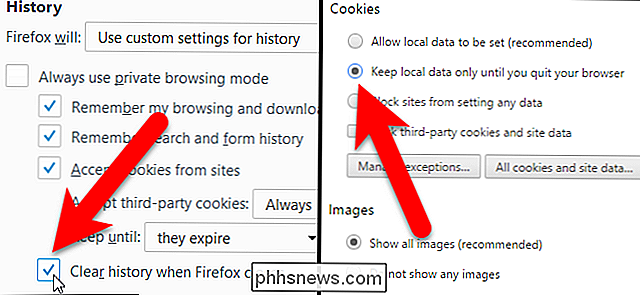 Sådan sletter du automatisk private data, når du lukker din browser