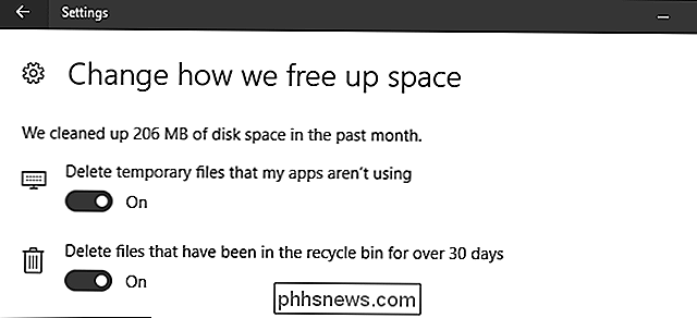 Slik frigjør du automatisk diskplass med Windows 10's Storage Sense