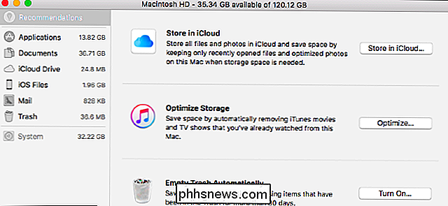 Slik frigjør du automatisk lagringsplass med MacOS Sierra