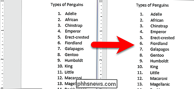 Sådan ændres justering af numrene i en nummereret liste i Microsoft Word
