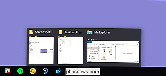 Sådan ændres hastigheden for (eller deaktiveres) Windows 'taskbar Thumbnail Previews