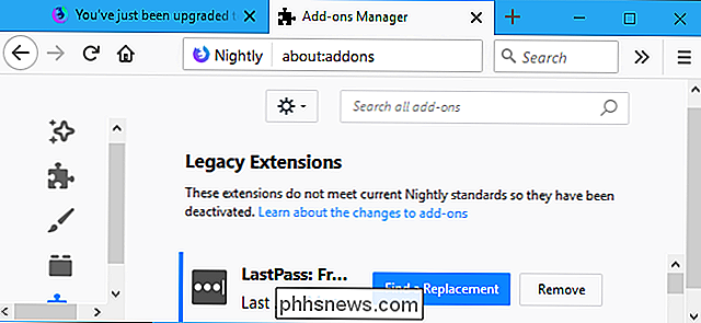 Controleren of uw uitbreidingen niet meer met Firefox zullen werken 57