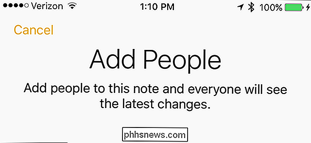 Come collaborare a Notes in iOS 10