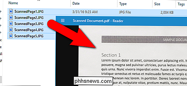 Kaip sujungti vaizdus į vieną PDF failą Windows