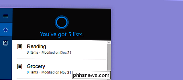 Sådan oprettes og redigeres lister ved hjælp af Cortana (og synkroniser dem med Wunderlist)
