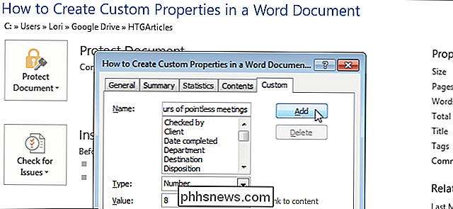 Como criar propriedades personalizadas em um documento do Word