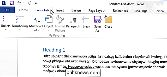 Sådan oprettes et brugerdefineret faneblad på Microsoft Office Ribbon