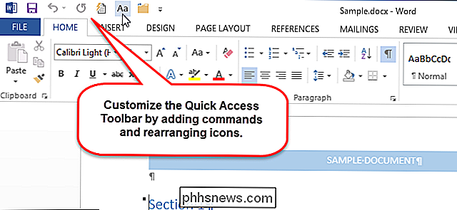 Come personalizzare la barra di accesso rapido in Office 2013