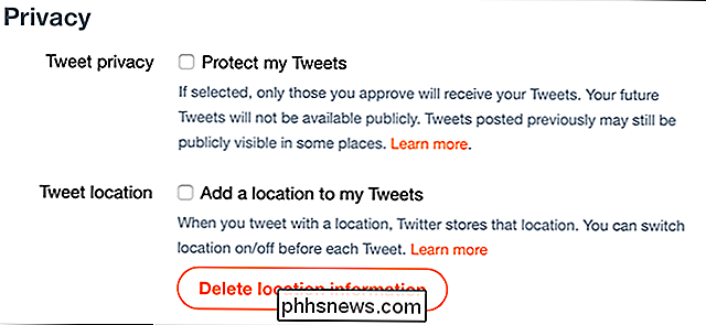 Cómo eliminar toda la información de ubicación de tus Tweets anteriores
