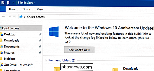 Sådan deaktiveres annoncer og underretninger i Windows 10's filoversigt