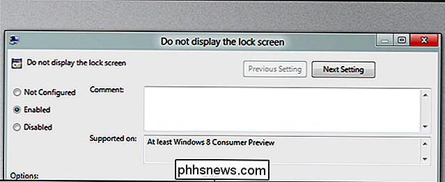 Come disattivare la schermata di blocco in Windows 8