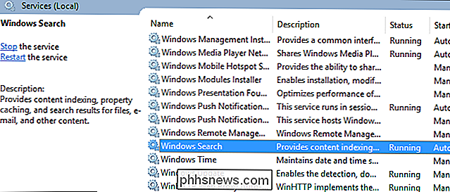 Sådan deaktiveres søgning i Windows