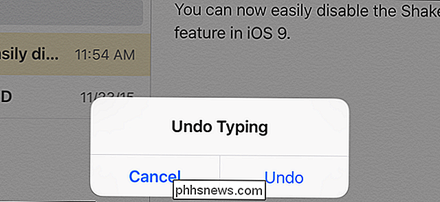 Sådan deaktiverer du rysten for at fortryde funktion i iOS 9
