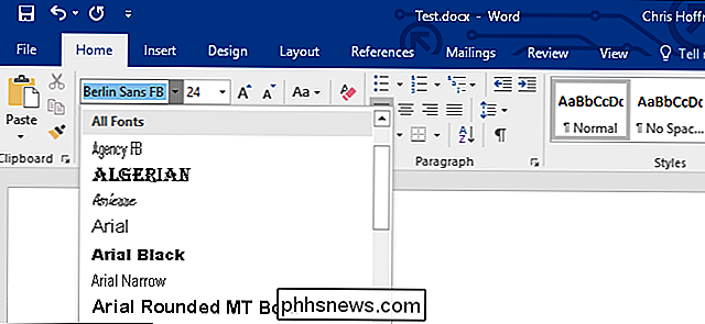 Intégration de polices dans un document Microsoft Word