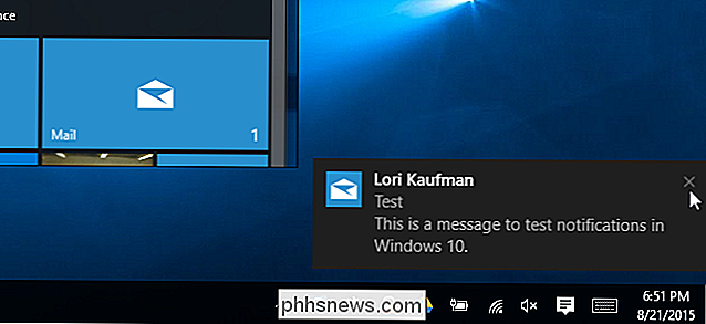 E-mailmeldingen inschakelen en uitschakelen in Windows 10