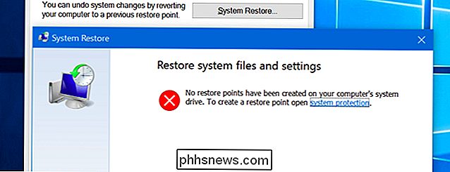 Systeemherstel inschakelen (en problemen met het systeem herstellen) op Windows 10