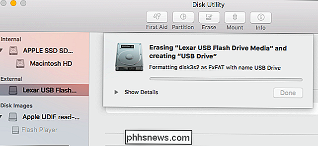 Så här raderar du och formaterar en USB-enhet på din Mac