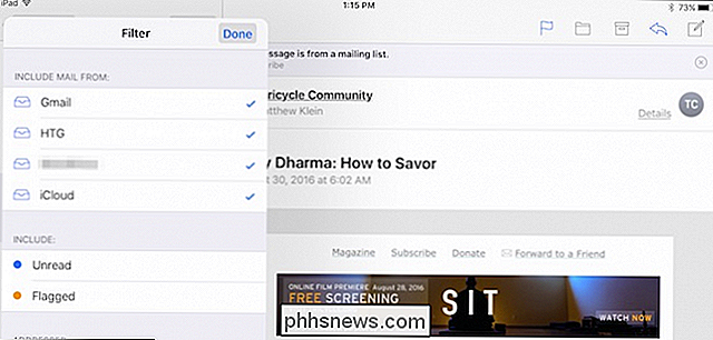 Postup filtrování pošty na iOS 10