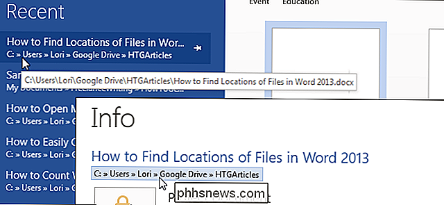 Sådan finder du steder i filer i Word