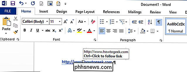 Jak sledovat hypertextové odkazy v aplikaci Word 2013 bez zadržování klávesy Ctrl