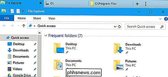 Sådan får du File Explorer-faner nu i Windows 10