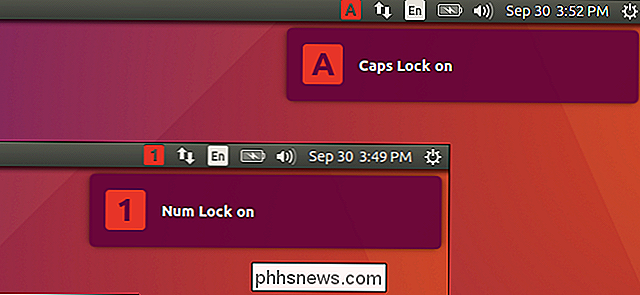 Hur får man en anmälan när Caps Lock eller Num Lock är aktiverat i Ubuntu