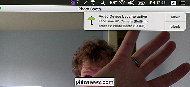 Jak získat oznámení kdykoli se aplikace spustí s použitím webových kamer Macu