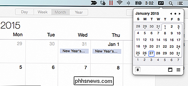Cómo obtener un calendario emergente similar a Windows en OS X